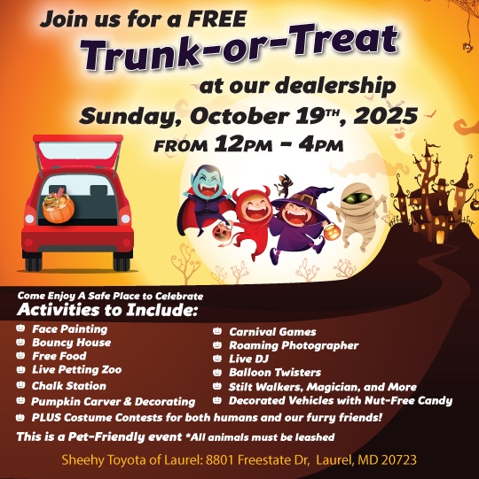 Frequently Asked Questions About Sheehy Toyota of Laurel's Free Trunk-or-Treat Event