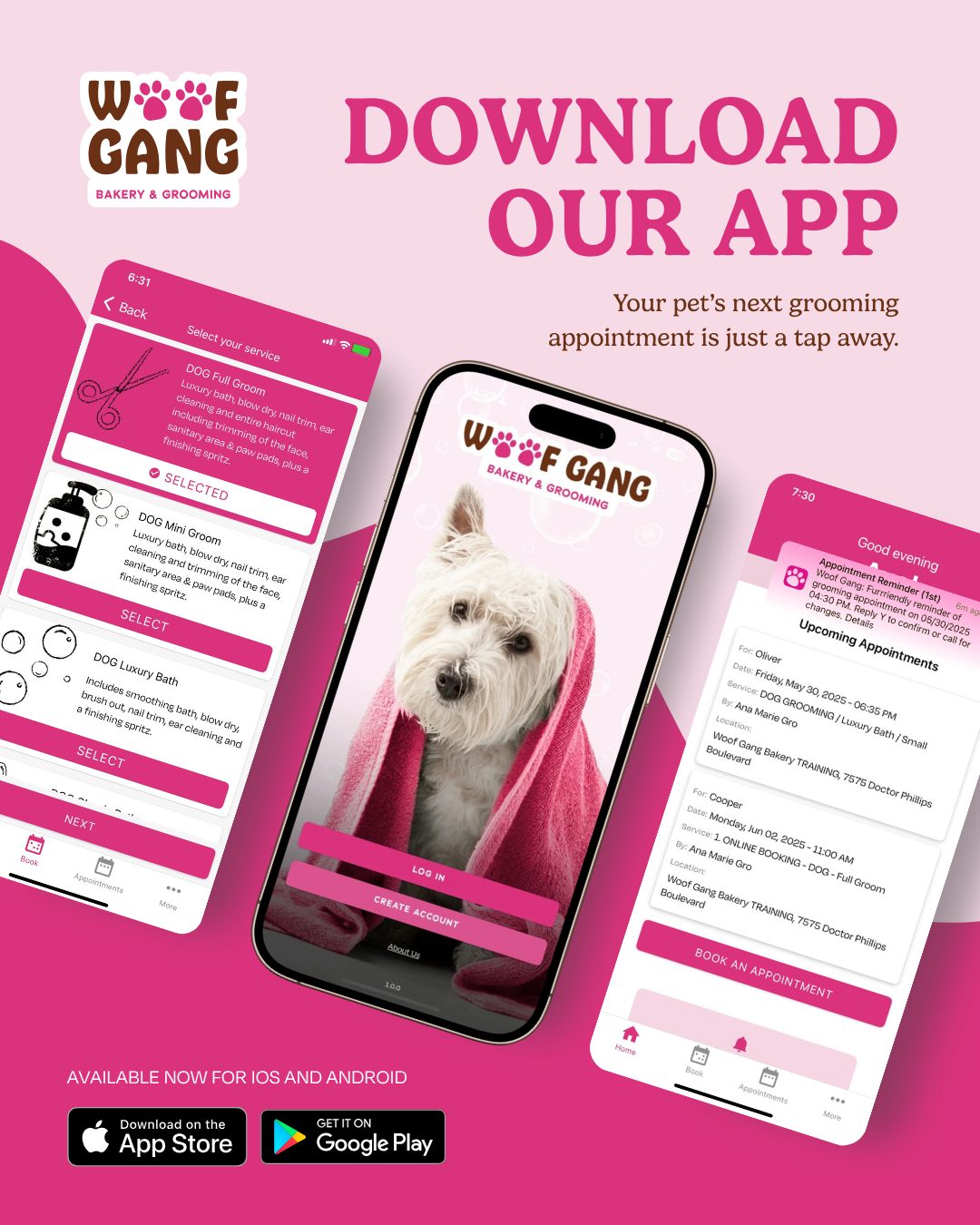 Woof Gang Bakery & Grooming Launches Mobile App to Enhance Customer Experience and Franchise Growth