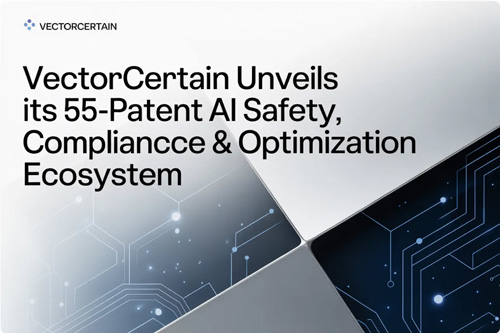 21 patents filed across a governance-first, hub-and-spoke architecture spanning autonomous vehicles, cybersecurity, healthcare, financial services, blockchain, energy, manufacturing, and government AI certification