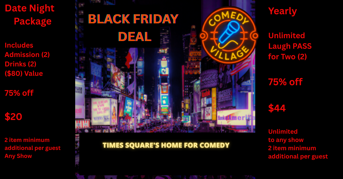 Laugh Your Way Through 2026 with Comedy Village's Unbeatable Black Friday Deals