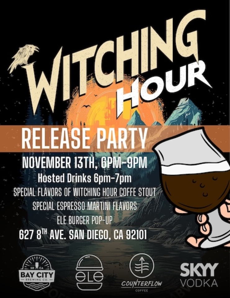 Counterflow Coffee and Bay City Brewing Launch Witching Hour Coffee Stout Inspired by Southern California Punk Spirit